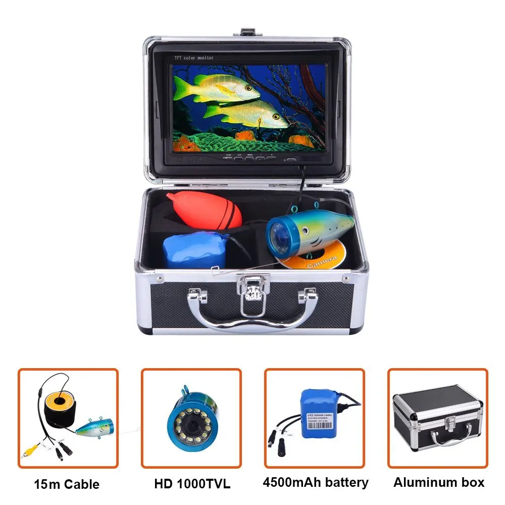 

7inch Color Monitor 15m/30m/50m Cable Fish Finder Underwater Waterproof Camera System With DVR Used For Ice/Sea/River Fishing