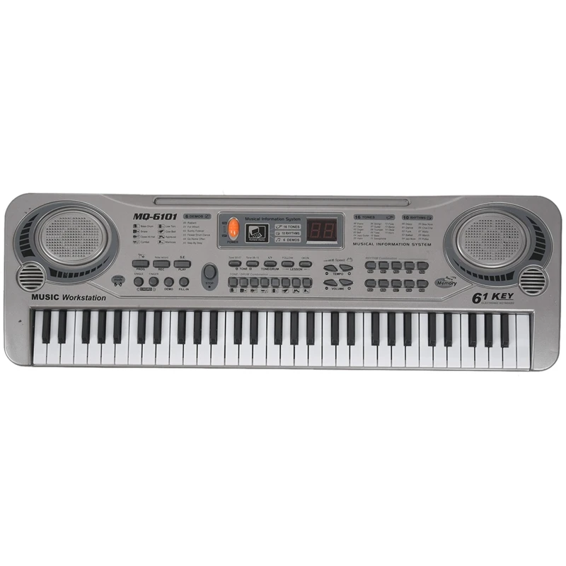 61-Key Keyboard Piano Led Instrument 21-Inch Music Education Double-Row Electronic Children Beginner Electr | Спорт и развлечения