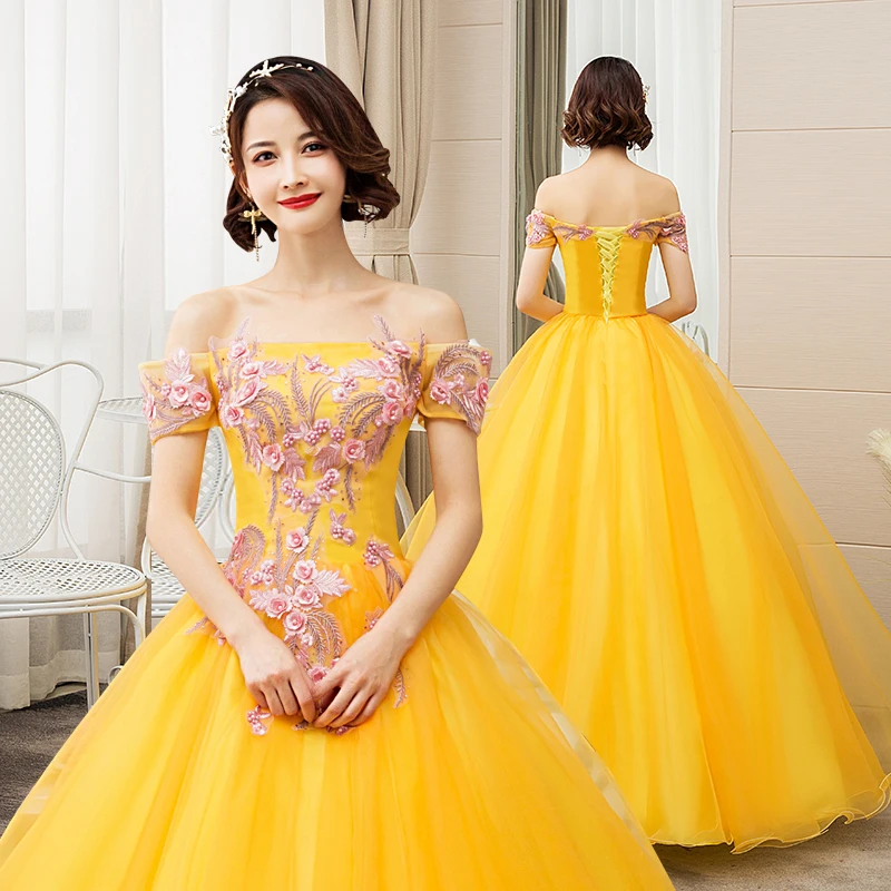 

Formal Quinceanera Dress Host Dress Quinceanera Dress Off The Shoulder Appliques Party Prom Floor-length Ball Gown Performance