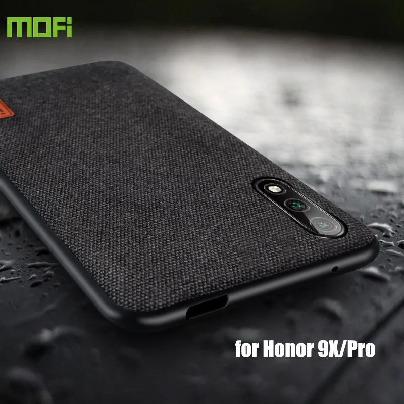 

for huawei honor 9x case shockproof back cover MOFi original honor9x pro fabric cloth hard coque capas silicone protective case