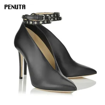 2020 PENUTA Genuine Leather Sexy Pump Heels Ankle Strap Rivet Italian Shoes For Women Pointy Toe Stiletto Heels Party Shoes G04
2020 PENUTA Genuine Leather Sexy Pump Heels Ankle Strap Rivet Italian Shoes For Women Pointy Toe Stiletto Heels Party Shoes G04