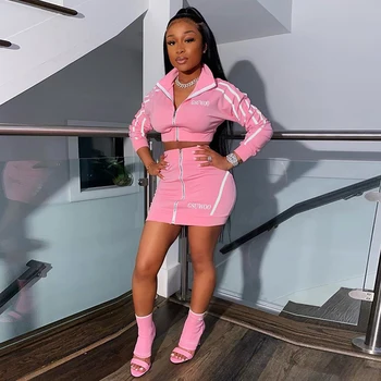 Zippers Striped Patchwork Two Piece Set CropTops+High Waist Mini Skirts 2 Piece Women Stand Collar Long Sleeve Female Tracksuit
Zippers Striped Patchwork Two Piece Set CropTops+High Waist Mini Skirts 2 Piece Women Stand Collar Long Sleeve Female Tracksuit