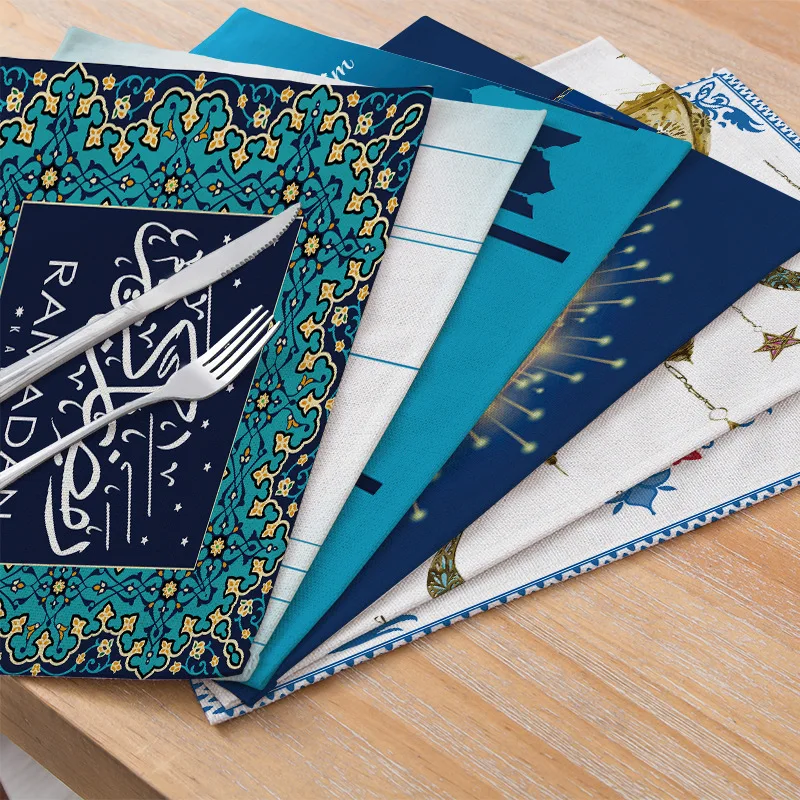 Eid Mubarak Cotton And Linen Placemats Square Non-slip Heat Insulation Table Mats Coasters Placemats Restaurant Supplies
Eid Mubarak Cotton And Linen Placemats Square Non-slip Heat Insulation Table Mats Coasters Placemats Restaurant Supplies