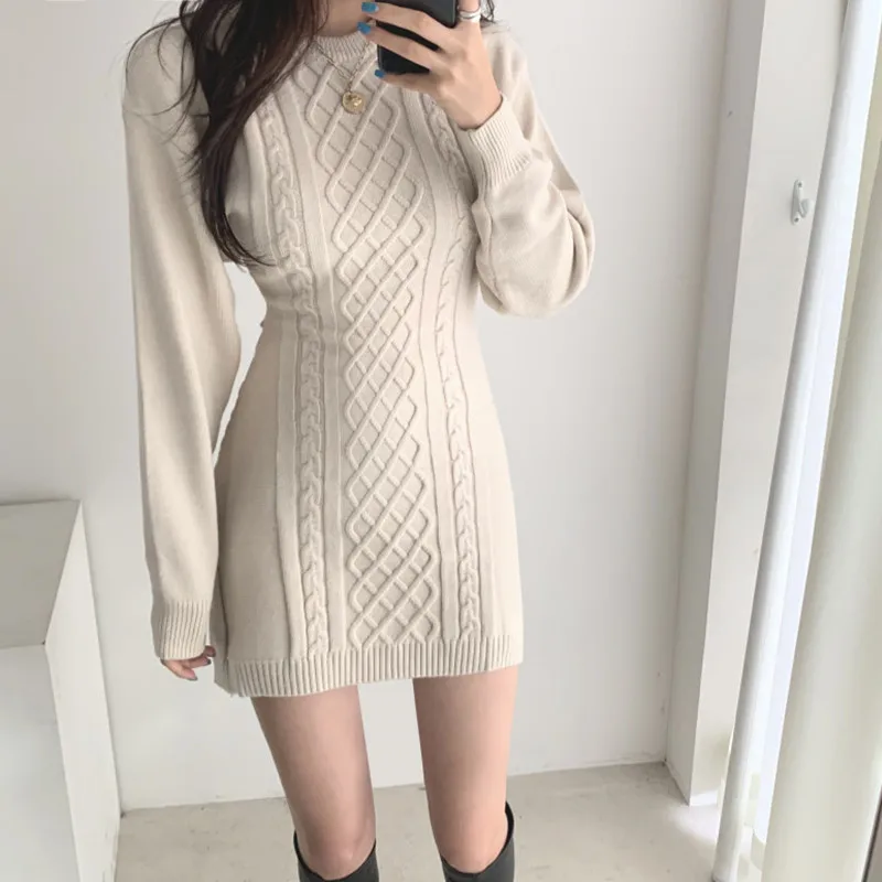 Knitted Dresses Women Autumn 2023 Korean Pullover O-Neck Long Sleeve Pencil Sweater Dress Spring vestidos
Knitted Dresses Women Autumn 2023 Korean Pullover O-Neck Long Sleeve Pencil Sweater Dress Spring vestidos