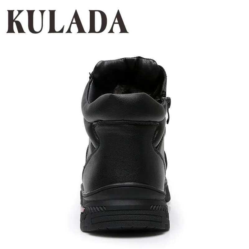 Мужские кроссовки KULADA модные зимние теплые ботинки на шнуровке дышащая