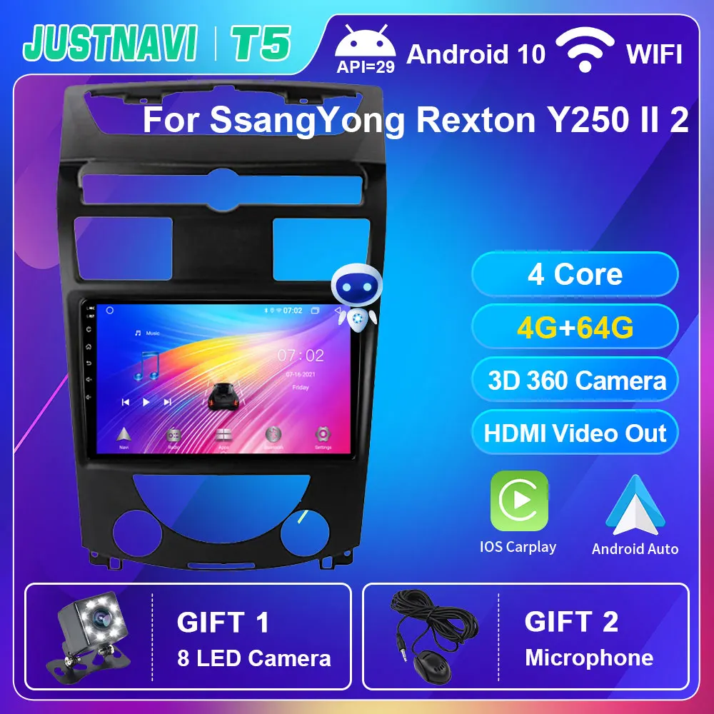 Умный автомобильный радиоприемник Android 10 0 Для SsangYong Rexton Y250 II 2 2006-2012 автонавигация