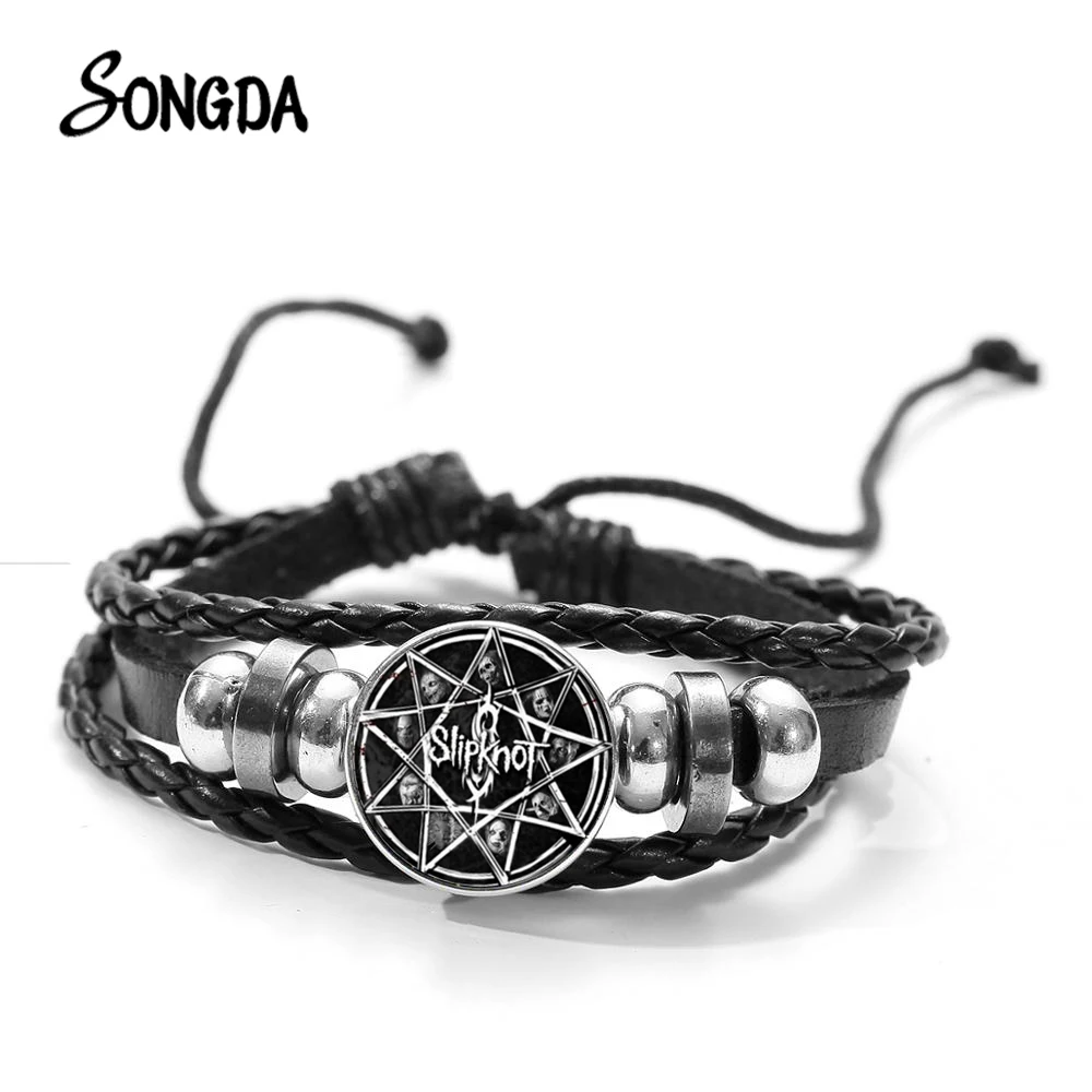 В стиле хип хоп рок группа Slipknot браслет стимпанк диапазона символ регулируемые