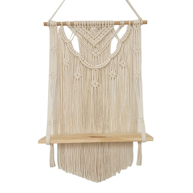 HLZS-Macrame Wall Hanging Shelf, Single Tier Wood Floating Hanging Shelf Organizer Hanger, Handmade Boho Home Wall Decor
HLZS-Macrame Wall Hanging Shelf, Single Tier Wood Floating Hanging Shelf Organizer Hanger, Handmade Boho Home Wall Decor