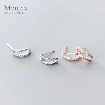 Modian Authentic 925 Sterling Silver Sparkling CZ Crescent Stud Earring for Women Simple Tiny Ear Pin Korea Style Fine Jewelry
Modian Authentic 925 Sterling Silver Sparkling CZ Crescent Stud Earring for Women Simple Tiny Ear Pin Korea Style Fine Jewelry