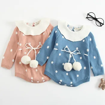 New Baby Bodysuit Triangle Climbing Dots Thickening Lotus Leaf Collar Knitted Clothes Infant Baby Girls Knitted Jumpsuit Sweater
New Baby Bodysuit Triangle Climbing Dots Thickening Lotus Leaf Collar Knitted Clothes Infant Baby Girls Knitted Jumpsuit Sweater