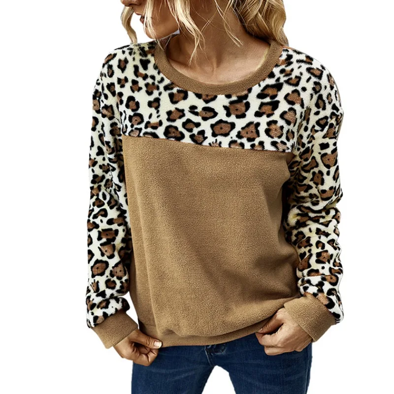Winter Fleece Sweater Fashion Leopard Patchwork Fluffy Thick Sweaters Warm Pullovers Women Outwear Tops
Winter Fleece Sweater Fashion Leopard Patchwork Fluffy Thick Sweaters Warm Pullovers Women Outwear Tops
