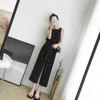 Summer Style New Temperament Net Red Goddess Strap Wide-leg Pants Two-piece Temperament Fashion Women's Clothes Set Female
Summer Style New Temperament Net Red Goddess Strap Wide-leg Pants Two-piece Temperament Fashion Women's Clothes Set Female