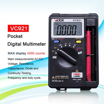 VICTOR VC921 3 3/4 Multitester Electrical Handheld Pocket Mini Digital Multimeter Ammeter Auto Range Tester
VICTOR VC921 3 3/4 Multitester Electrical Handheld Pocket Mini Digital Multimeter Ammeter Auto Range Tester