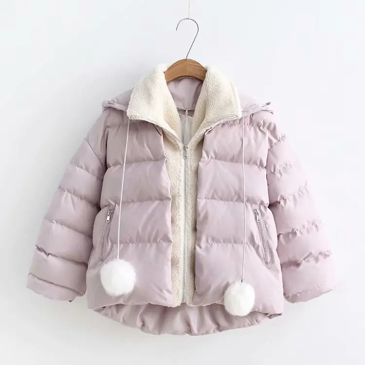 Zgm-344 Korean-style WOMEN'S Wear 2019 Winter New Style Mock Two-Piece Furry Ball Hooded Bread Cotton Overcoat Women's 
Zgm-344 Korean-style WOMEN'S Wear 2019 Winter New Style Mock Two-Piece Furry Ball Hooded Bread Cotton Overcoat Women's