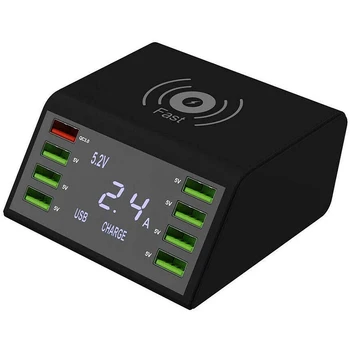 9 in 1 Wireless Charging Station for Smartphones Tablets LCD Display QC 3.0 Fast Charging Dock Organizer with 8 USB Ports
9 in 1 Wireless Charging Station for Smartphones Tablets LCD Display QC 3.0 Fast Charging Dock Organizer with 8 USB Ports