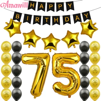 Amawill 75th Birthday Party Decoration Kit Happy Birthday Banner 32inch Gold Balloon 75th Years Old Party Supplies 65D
Amawill 75th Birthday Party Decoration Kit Happy Birthday Banner 32inch Gold Balloon 75th Years Old Party Supplies 65D
