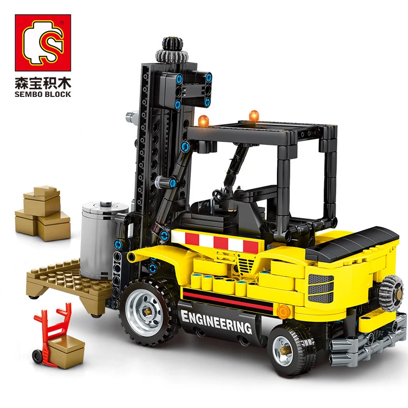 Sembo Forklift Truck Compatible Legoed technic city vehicle model building blocks heavy cargo transport engineering van Mechanic
Sembo Forklift Truck Compatible Legoed technic city vehicle model building blocks heavy cargo transport engineering van Mechanic