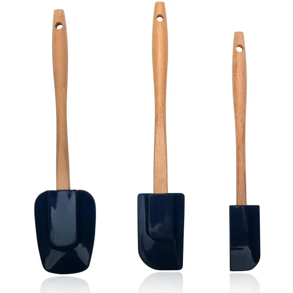 Eco-friendly Silicone Kitchentools Spatula Shovel Soup Spoon Wooden Handle Utensil Set Kitchen Accessories - 3 Piece Set
Eco-friendly Silicone Kitchentools Spatula Shovel Soup Spoon Wooden Handle Utensil Set Kitchen Accessories - 3 Piece Set