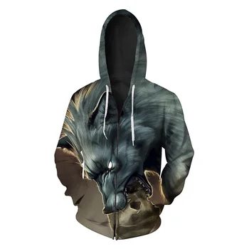 Wolf Printed Men's Open-top and Hat Guard Fashion Zippered Men's Guard Men's Sweatshirts Printing Blouse hoodies
Wolf Printed Men's Open-top and Hat Guard Fashion Zippered Men's Guard Men's Sweatshirts Printing Blouse hoodies