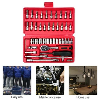 46Pcs Auto Car Repair Tool Set Kit Case Home Hand Tool Sleeve Box Socket Ratchet
46Pcs Auto Car Repair Tool Set Kit Case Home Hand Tool Sleeve Box Socket Ratchet