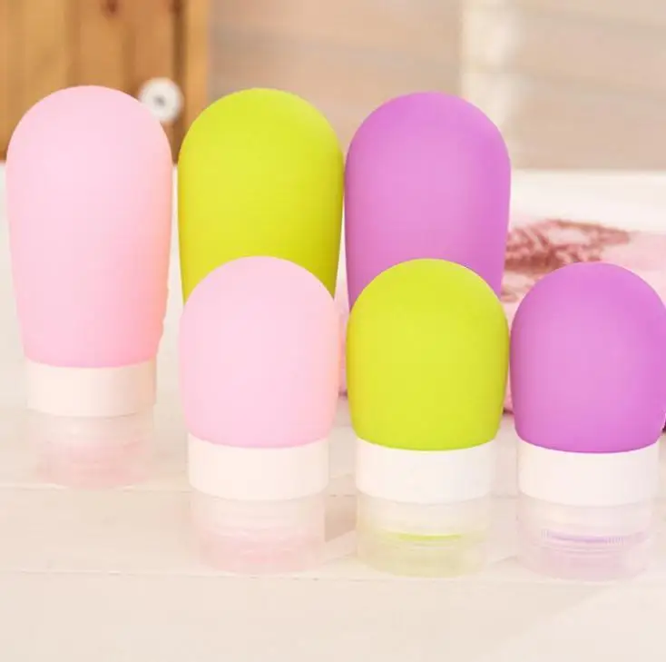 

100pcs 38ml 60ml 80ml Empty Silicone Travel Packing Press Bottle For Lotion Shampoo Bath Container Portable Bottle Wholesale
