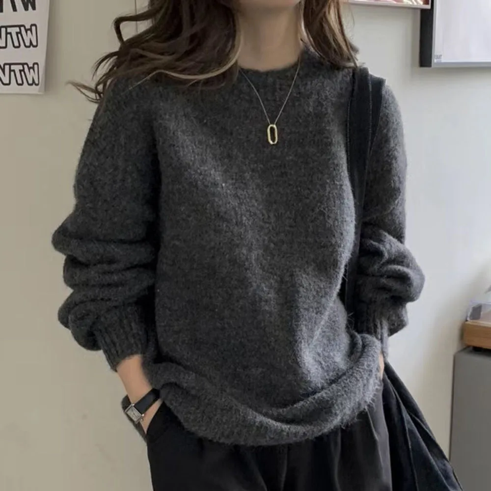 Sweater Pullover New Female Loose Slim Spring Autumn 2020 All Match Solid Color Japanese Korean Women Knit Outwear Fashion
Sweater Pullover New Female Loose Slim Spring Autumn 2020 All Match Solid Color Japanese Korean Women Knit Outwear Fashion
