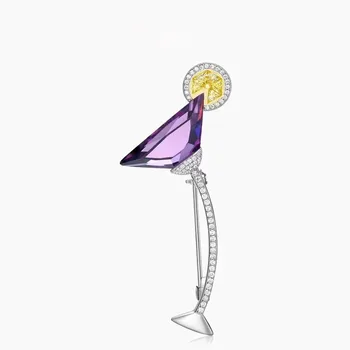 Fancy New Design Cocktail Glass Brooch Elegnat France Brand 925 sterling silver Broches para las mujeres Women Accessories
Fancy New Design Cocktail Glass Brooch Elegnat France Brand 925 sterling silver Broches para las mujeres Women Accessories