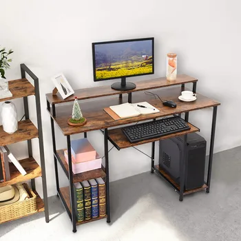 table computer Modern Computer Desk With Storage Shelves Home Learning Desk Workstation Black стол компьютерерный Computer desk
table computer Modern Computer Desk With Storage Shelves Home Learning Desk Workstation Black стол компьютерерный Computer desk