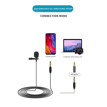 Mobile Phone Lavalier Mic Interview Recording Clip-on Mini Collar Tie Microphone Portable Lightweight Musical Elements Mic
Mobile Phone Lavalier Mic Interview Recording Clip-on Mini Collar Tie Microphone Portable Lightweight Musical Elements Mic