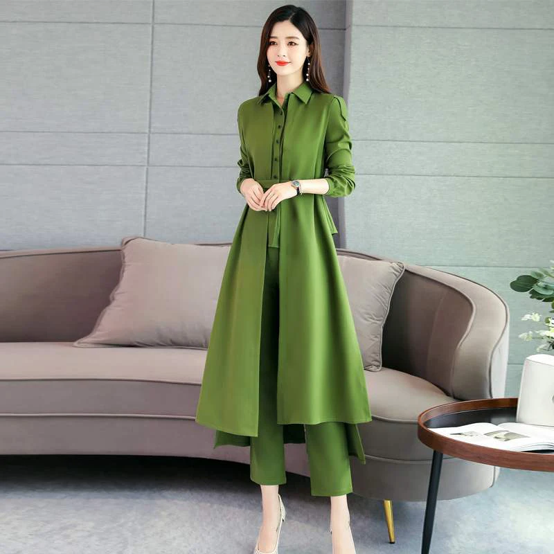 2019 autumn and winter new coat autumn wide leg pants ladies two-piece suit professional wear temperament women's 3 sets Women
2019 autumn and winter new coat autumn wide leg pants ladies two-piece suit professional wear temperament women's 3 sets Women