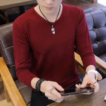 2019 New style Autumn Men's Slim Fit Pullover Sweaters Male Solid Color O-Neck Sweater Black White Knitted Pullover Tops S-3XL
2019 New style Autumn Men's Slim Fit Pullover Sweaters Male Solid Color O-Neck Sweater Black White Knitted Pullover Tops S-3XL