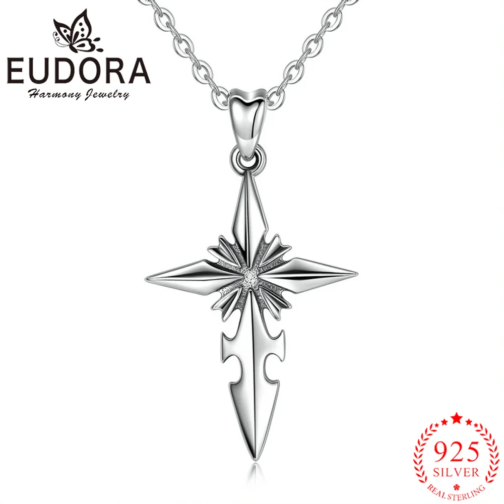 Eudora Новое поступление 100% Настоящее серебро 925 пробы крестообразная Подвеска со