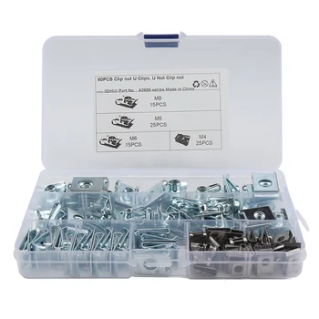 80pcs M4 M5 M6 M8 Spring Clamp Chimney U Nut Quick Clip Fastener Assortment Kit B-shaped U-shaped Spring Clip Chimney Nut 
80pcs M4 M5 M6 M8 Spring Clamp Chimney U Nut Quick Clip Fastener Assortment Kit B-shaped U-shaped Spring Clip Chimney Nut