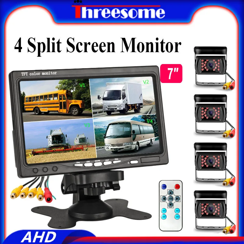 7" AHD Car Monitor TFT Split screen video input waterproof Infrared Rear cameras Reverse Assistance 4-channel Parking System
7" AHD Car Monitor TFT Split screen video input waterproof Infrared Rear cameras Reverse Assistance 4-channel Parking System