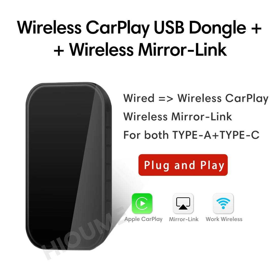 Беспроводной USB адаптер Apple CarPlay умная коробка AirPlay IOS Android Mirror Link мультимедийный
