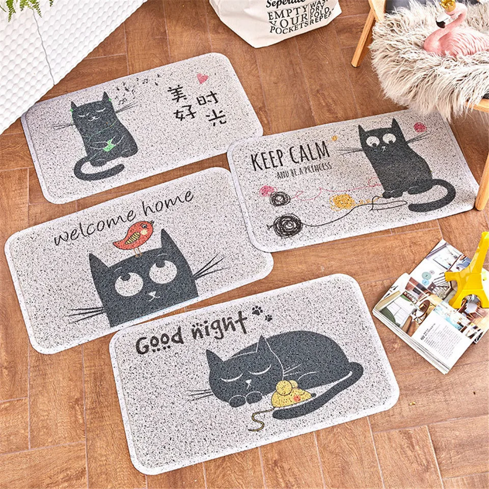 Cute Cartoon Black Cat Doormat Wire Loop Anti-slip Carpet Entrance Home Thicken Mats In The Bathroom Kitchen Mat Waterproof
Cute Cartoon Black Cat Doormat Wire Loop Anti-slip Carpet Entrance Home Thicken Mats In The Bathroom Kitchen Mat Waterproof