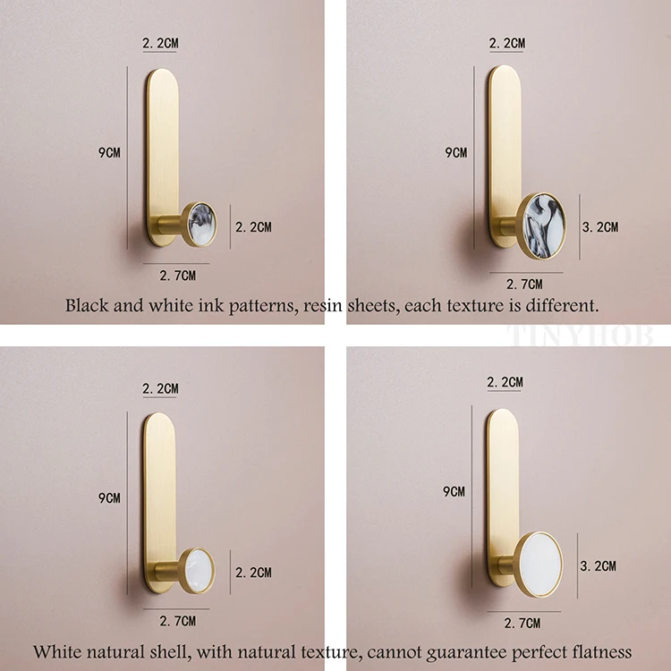 Generic Golden Coat Hook Brass Hooks Wall Clothes Hat L Hanger For