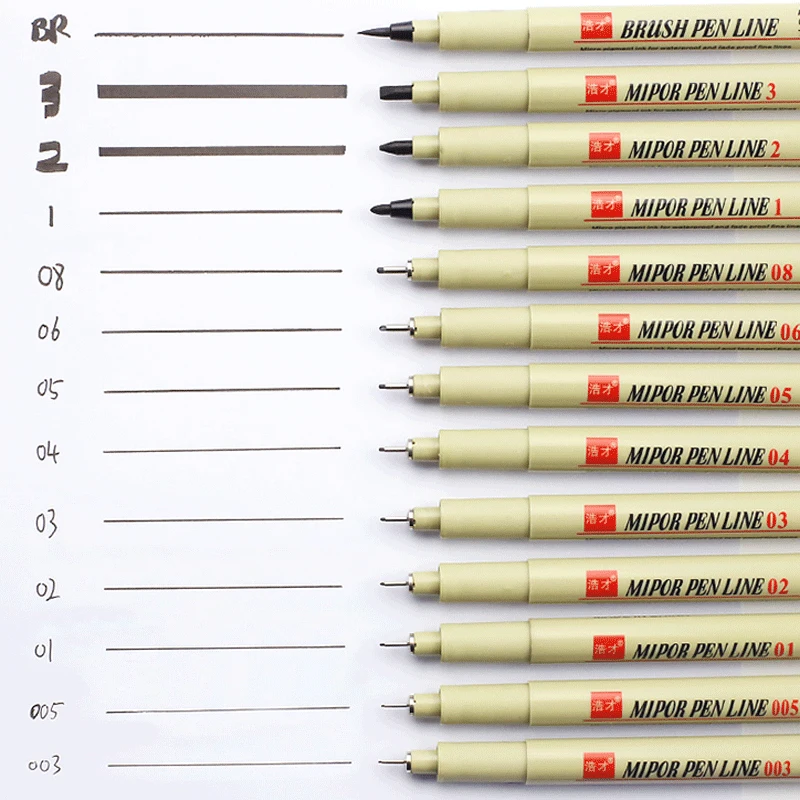 

Pigma Micron Pen Set 003 005 01 02 03 04 05 08 1.0 2 3 BR for Manga Soft Brush Fineliner Art Markers Drawing Pen