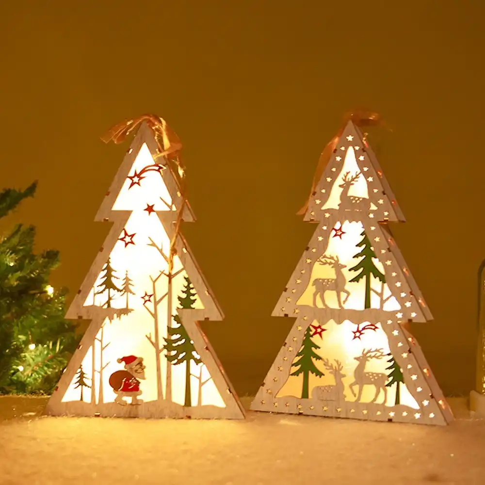 luminous led light decoration santa snowman elk christmas tree