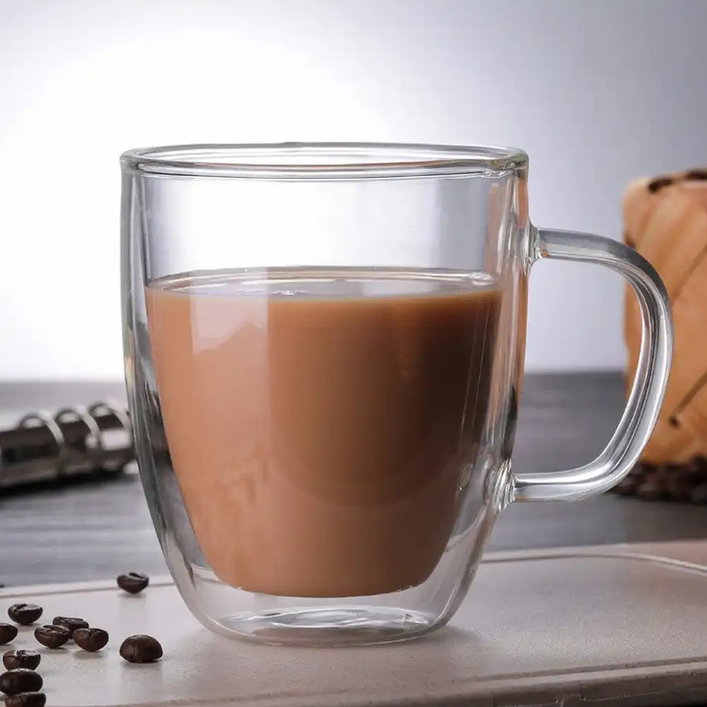 double wall glass cup clear resistant handmade mini mug coffee