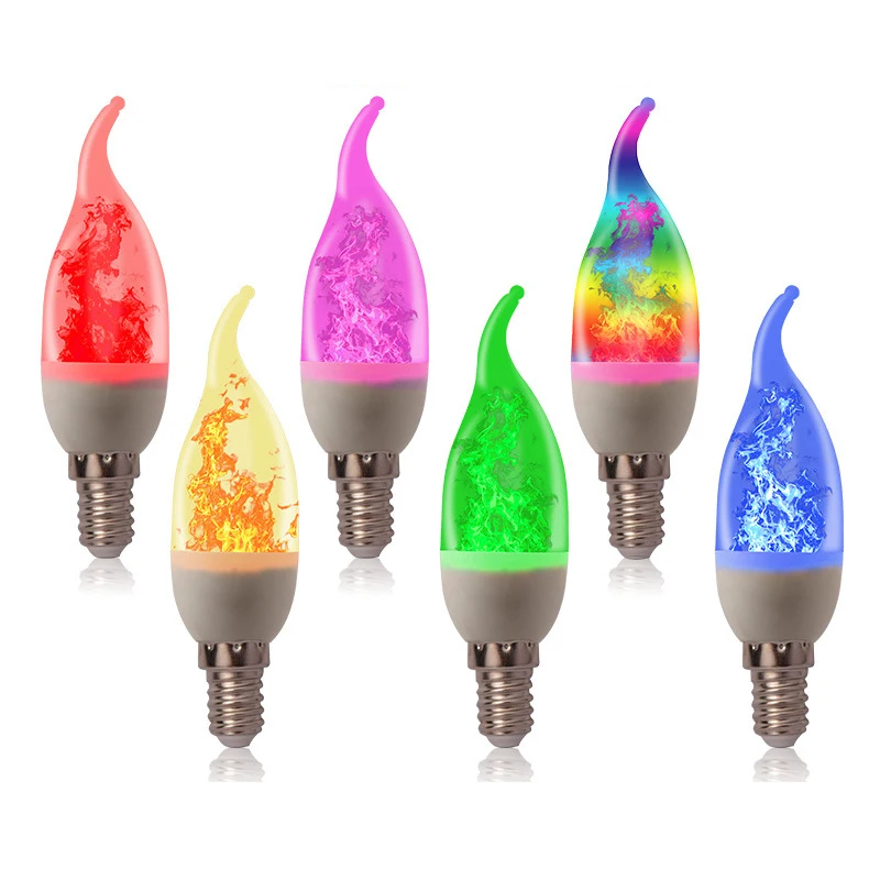 

E14 E27 Flame Bulb Lamp Multicolor LED Flame Effect Simulated Fire Light Bulbs Flickering Emulation Decor Party LED Lighting