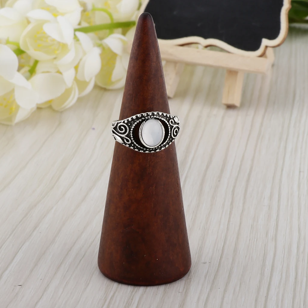 Vintage Brown Wood Cone Shape Ring Bracelet Jewelry Display Holder 3/5/8cm Height Showcase Vintage Brown Wood Cone Shape Ring Bracelet Jewelry Display Holder 3/5/8cm Height Showcase