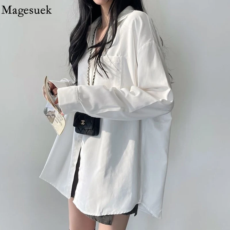 Simple Office Ladies White Shirt Autumn Turn-down Collar Long Sleeve Women Shirts Cotton Casual Long Blouse Women Tops 18224 
Simple Office Ladies White Shirt Autumn Turn-down Collar Long Sleeve Women Shirts Cotton Casual Long Blouse Women Tops 18224