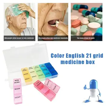 Colorful English 21 Grids Pill Box Portable Monthly Medicine Pill Storage Organizer Pill 7 Days Container Case Case Box Wee S8R0
Colorful English 21 Grids Pill Box Portable Monthly Medicine Pill Storage Organizer Pill 7 Days Container Case Case Box Wee S8R0