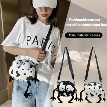 Women Casual Canvas Shoulder Handbags Cow Printed Female Zipper Crossbody Bag Youth Ladies Simple Versatile Bag
Women Casual Canvas Shoulder Handbags Cow Printed Female Zipper Crossbody Bag Youth Ladies Simple Versatile Bag