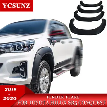 

Fender Flares Mudguards Wheel Arch For Toyota Hilux SR5 conquest 2019 2020 Double Cabin Slim Black