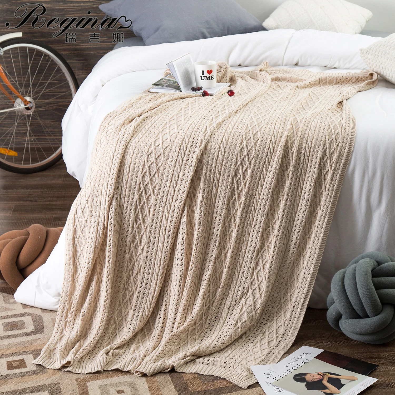 REGINA Brand Fashion Knitted Throw Blanket Elegant Hollow Out Plaid Dough Twist Sofa Blanket Wearable Women Shawl Oversize Scarf
REGINA Brand Fashion Knitted Throw Blanket Elegant Hollow Out Plaid Dough Twist Sofa Blanket Wearable Women Shawl Oversize Scarf