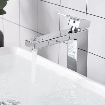 Aquaterior® Simple 1 Hole Bathroom Square Faucet Cold & Hot Water Tap for above Counter Vessel Sink Chrome Home DIY
Aquaterior® Simple 1 Hole Bathroom Square Faucet Cold & Hot Water Tap for above Counter Vessel Sink Chrome Home DIY