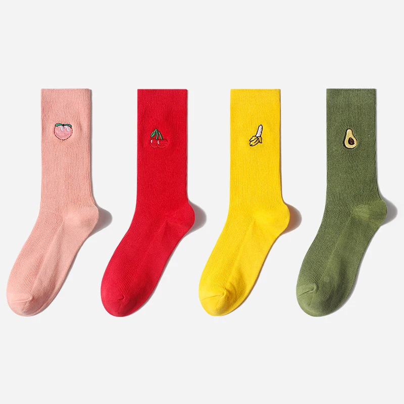 2020 Harajuku Socks Simple Creative Cartoon Cherry Banana Avocado Peach Embroidery Pattern Breathable Socks Female Size37-44
2020 Harajuku Socks Simple Creative Cartoon Cherry Banana Avocado Peach Embroidery Pattern Breathable Socks Female Size37-44