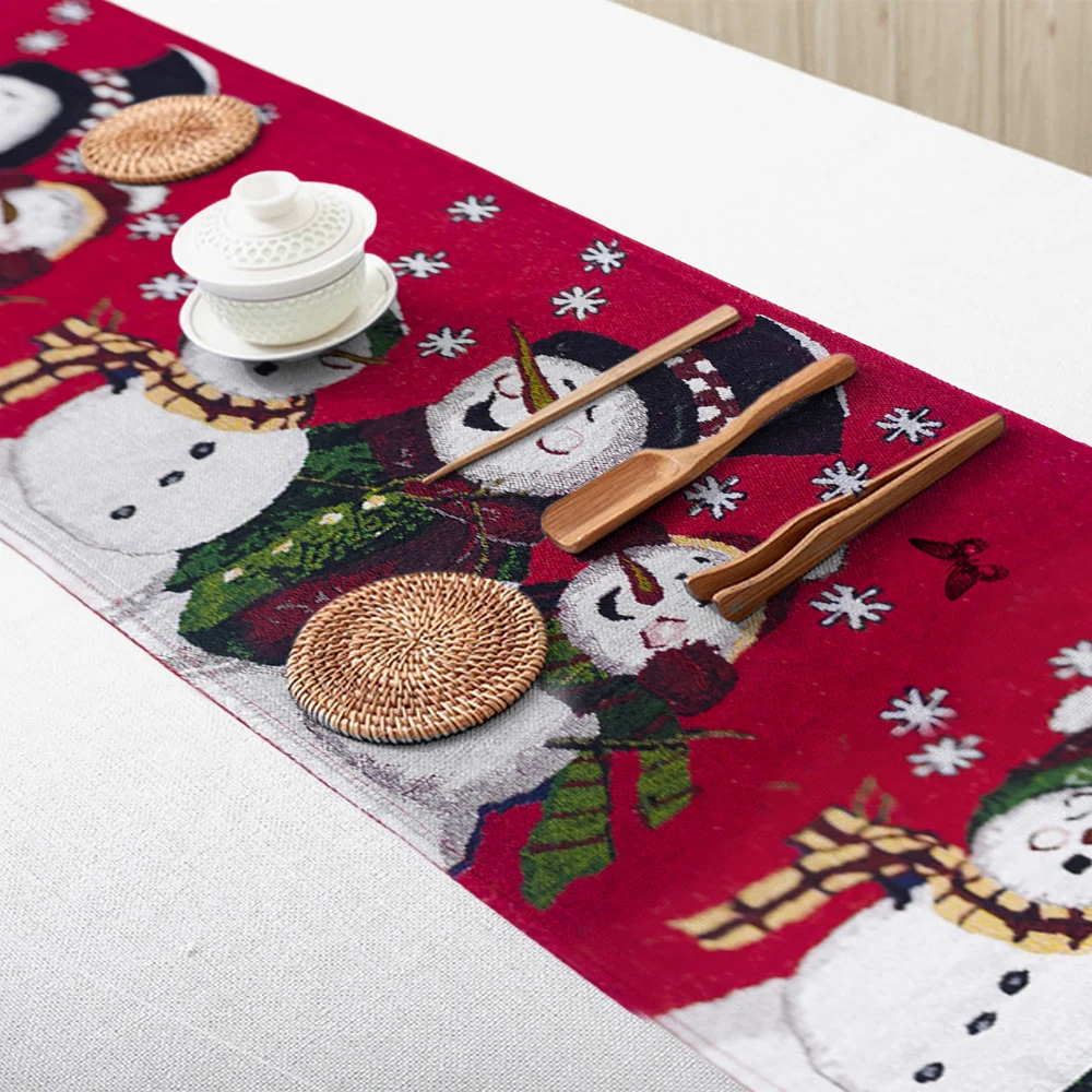 1 Piece Red Christmas Table Runner Cotton Linen Embroidered TableCloth Desktop Decorative Snowman Table Runners Decor 35*180cm
1 Piece Red Christmas Table Runner Cotton Linen Embroidered TableCloth Desktop Decorative Snowman Table Runners Decor 35*180cm